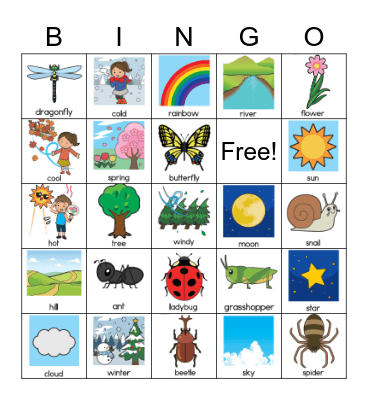 NATURE Bingo Card