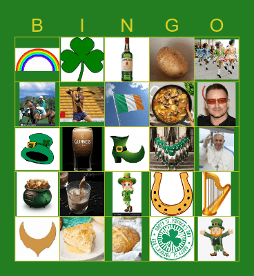 St Patricks Day Bingo Card