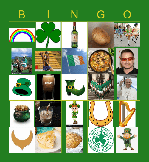 St Patricks Day Bingo Card