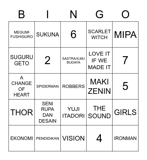 TAAAAAAAA Bingo Card