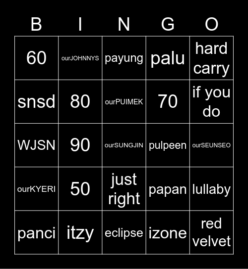 ourJIRAWAT Bingo Card