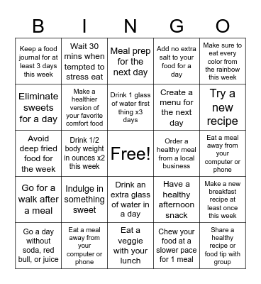 Eat Bingo Card