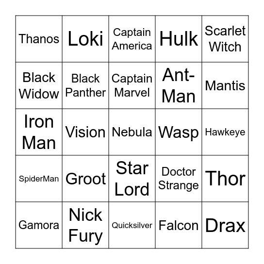 Binnie's board Bingo Card