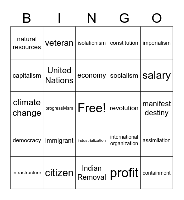 Forward Exam Prep Bingo Card