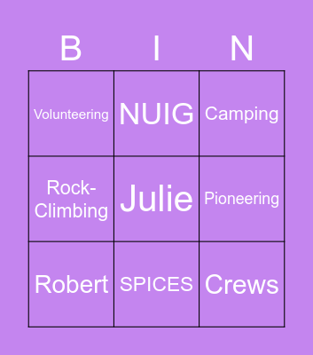 Rover Scouts Bingo Card