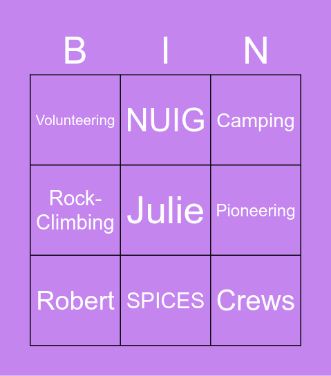 Rover Scouts Bingo Card