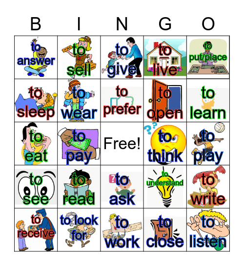 Los Verbos Bingo Card