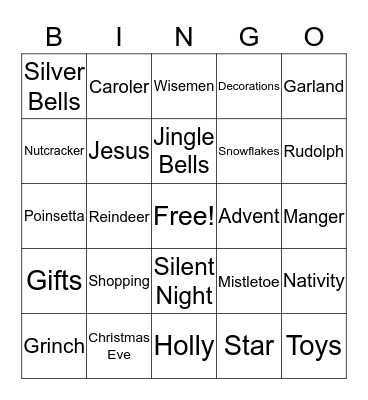 CHRISTMAS Bingo Card