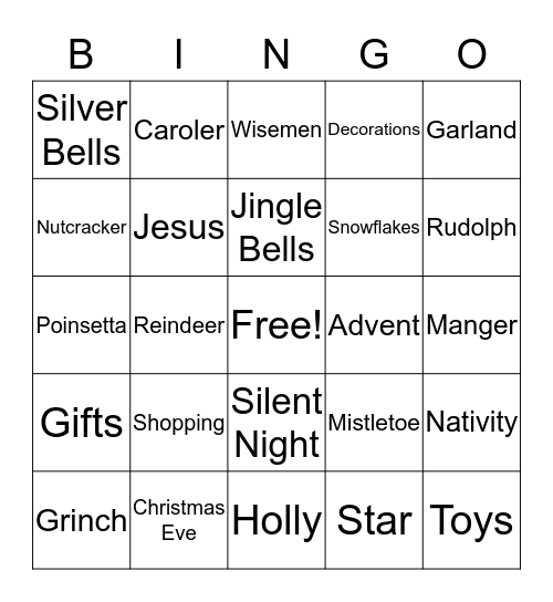 CHRISTMAS Bingo Card