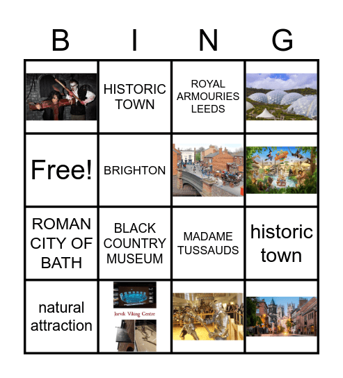 visitor attractions in the UK Bingo Card