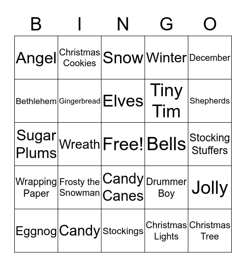 CHRISTMAS Bingo Card