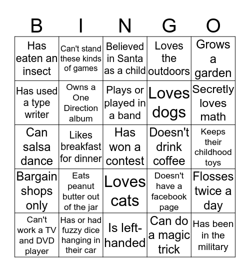 Someone Who... Bingo Card