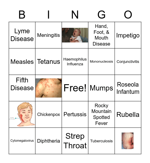 Communicable Diseases Bingo Card