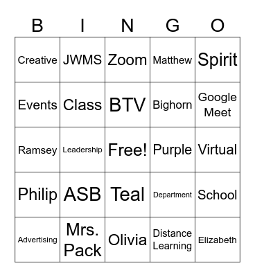 ASB Bingo Card