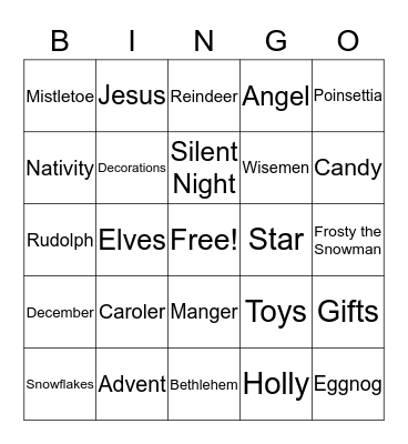 CHRISTMAS Bingo Card