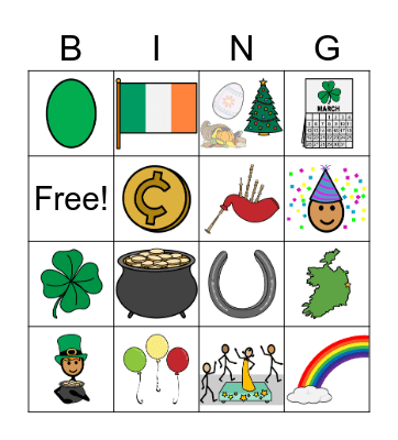 St. Patrick's Day Bingo Card