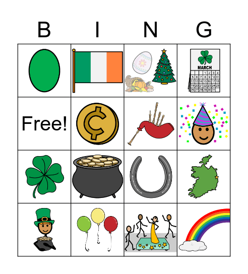 St. Patrick's Day Bingo Card