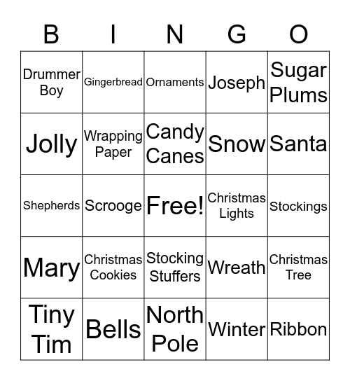 CHRISTMAS Bingo Card