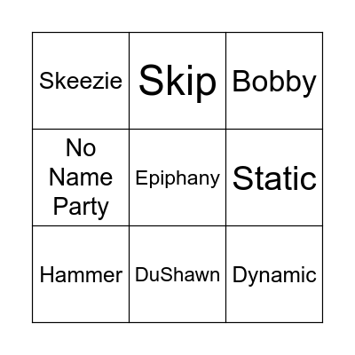 The Misfits Bingo Card