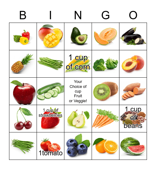 Fresh and Healthy Bingo Card