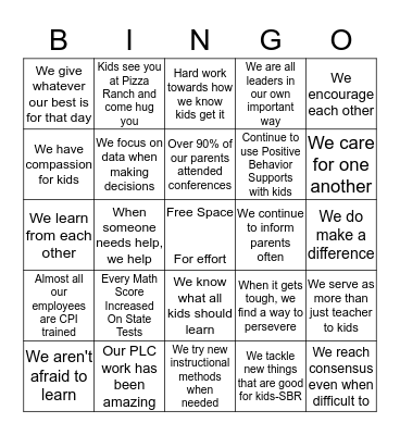 Stewart BINGO Card