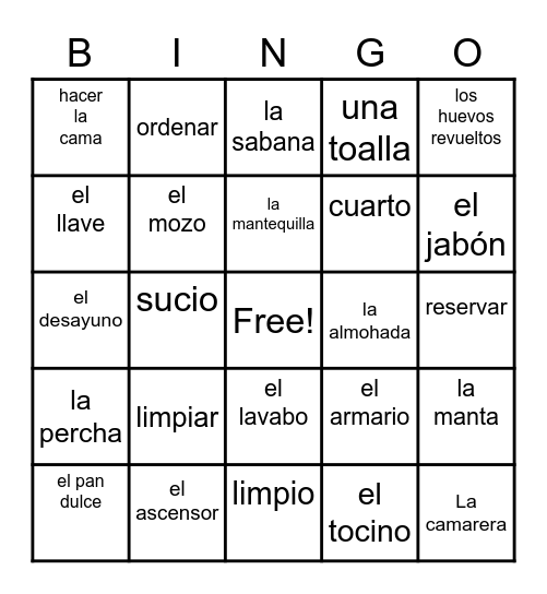 ASD level 2 ch 7 hotel Bingo Card