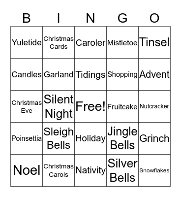 CHRISTMAS Bingo Card
