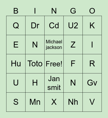 Muziekbingo! Bingo Card