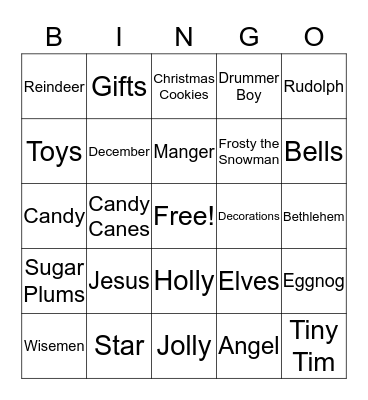 CHRISTMAS Bingo Card