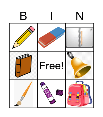 School 1 Bingo Card