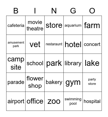 Let's Name Things Bingo Card