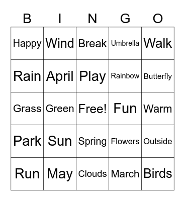 Spring! Bingo Card
