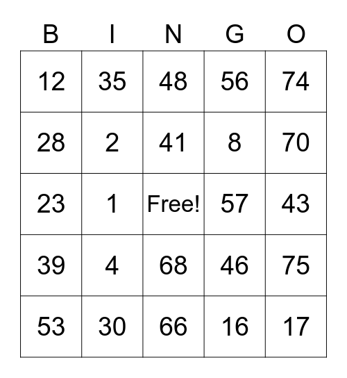 NeuroRestorative Bingo Card