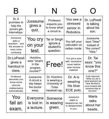 ECE BINGO Card