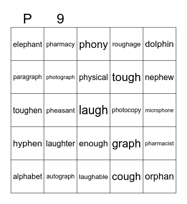Purple 9 Bingo Card
