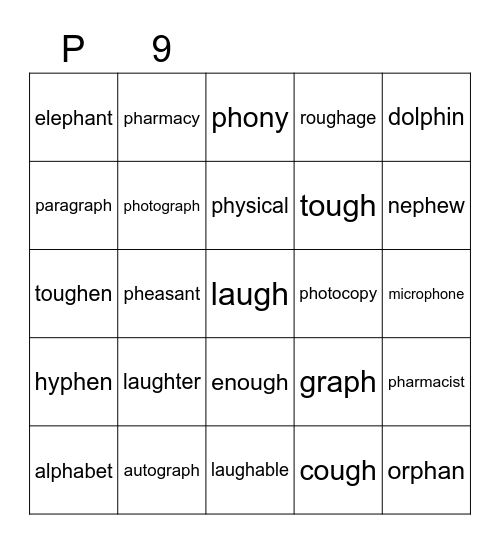 Purple 9 Bingo Card