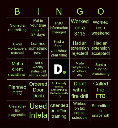 3/15 Bingo Card