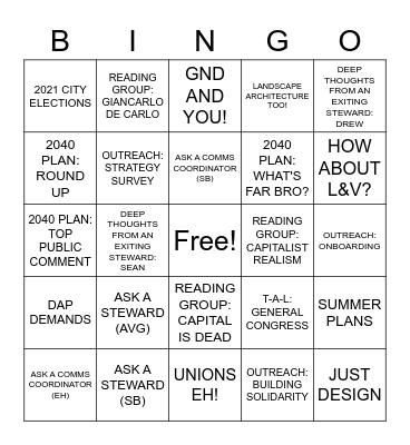 T-A-L  B-I-N-G-O Bingo Card