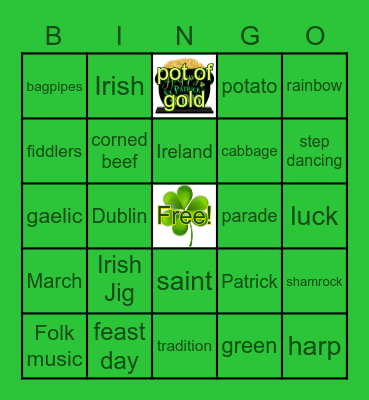 St. Patrick's Day BINGO Card