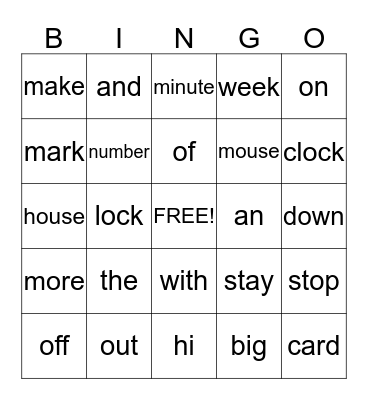 Bingo Card