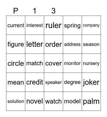 Purple 13 Bingo Card