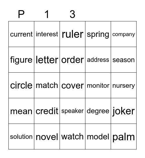 Purple 13 Bingo Card