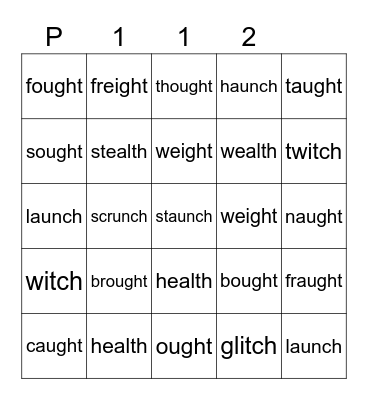 Purple 112 Bingo Card