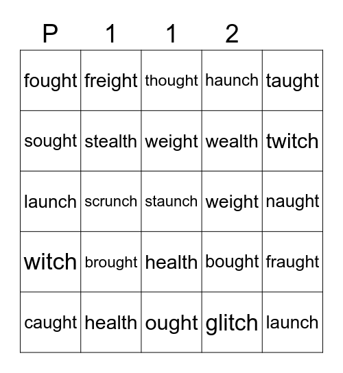 Purple 112 Bingo Card
