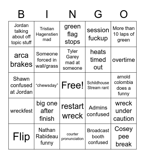 FTF BINGO Card