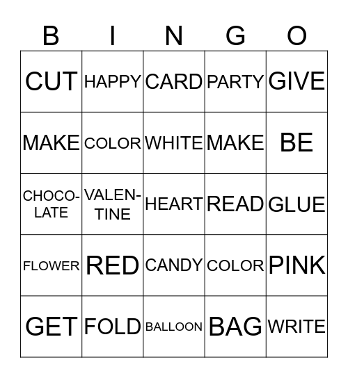 VALENTINE'S DAY Bingo Card