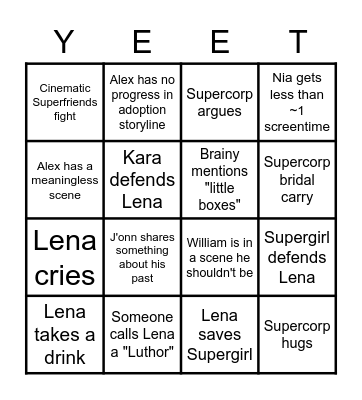 SUPERGIRL 6X01 Bingo Card