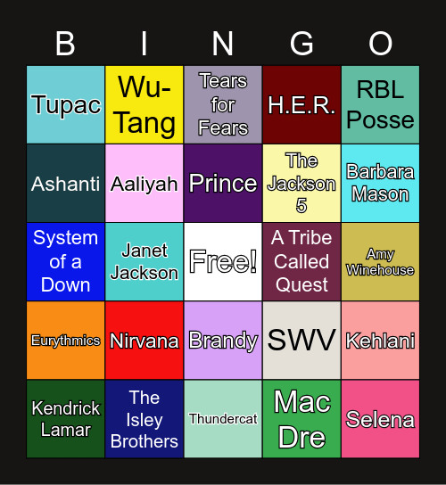 Music Bingo Card