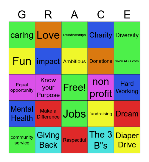 Abundance Grace Bingo Card