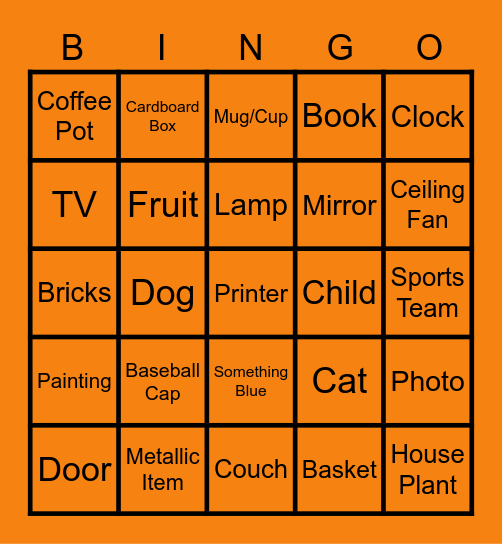 I Spy Virtual Bingo Card